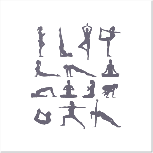 Yoga Teacher Instructor Poses and Postures Wall Art by merkraht